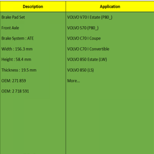 Накладки (OE: 271 859, OE: 2 718 591)