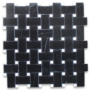 Nero marquina мрамор грандиозна риба скала с мозаечна плочка, полирана