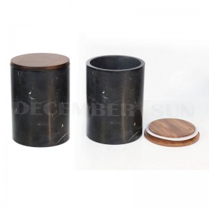 Комплект кутии от черен мрамор