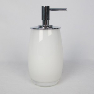 Комплект аксесоари за баня от бяло стъкло