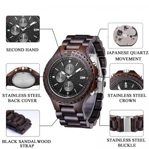 Мъжки женски бръчка часовник прост спортен дървен часовник