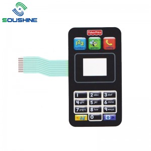 OEM висококачествена 6 релефна бутонна мембранна клавиатура с конектор