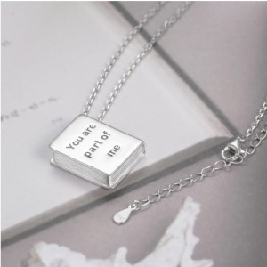 925 стерлинги сребърна памет кремация книга висулка дърво колие колие