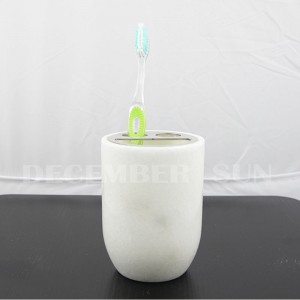 Чист бял мраморен комплект за баня