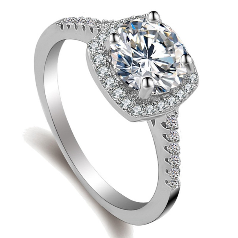 Годежни пръстени Бяло злато кубични циркониеви пръстени moissanite пръстени обещават пръстени за жени