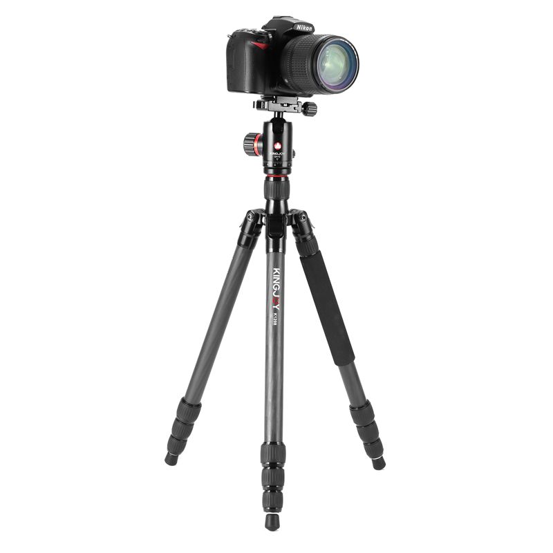 Kingjoy K1208 Light Travel Carbon Fibre Tripod с QH10 сферична глава и чанта за носене