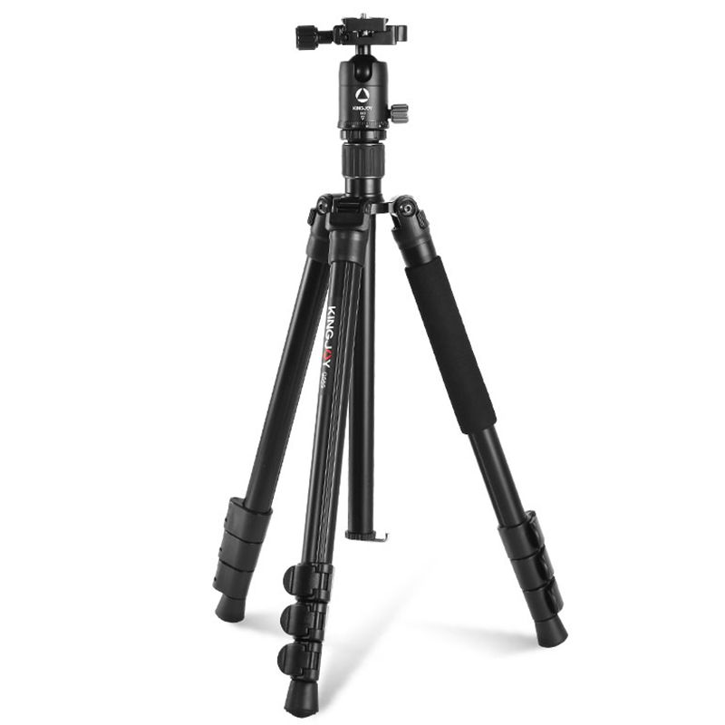 KINGJOY G555 61.5 инча / 156 см комплект за заключване на камера за статив за монопод, лек преносим статив с 360 ° панорамна сферична глава + 1/4 
