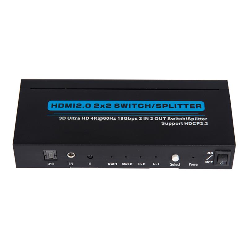 Поддръжка на V2.0 HDMI 2x2 Switch / Splitter 3D Ultra HD 4Kx2K @ 60Hz HDCP2.2