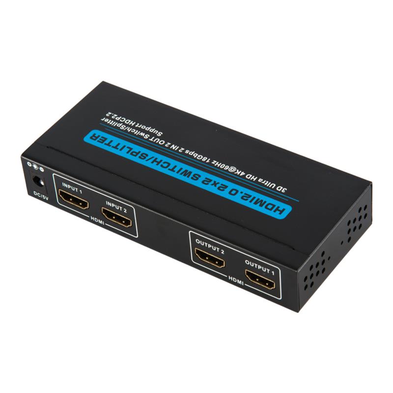 Поддръжка на V2.0 HDMI 2x2 Switch / Splitter 3D Ultra HD 4Kx2K @ 60Hz HDCP2.2