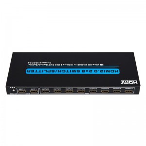Поддръжка на V2.0 HDMI 2x8 Switch \/ Splitter 3D Ultra HD 4Kx2K @ 60Hz HDCP2.2