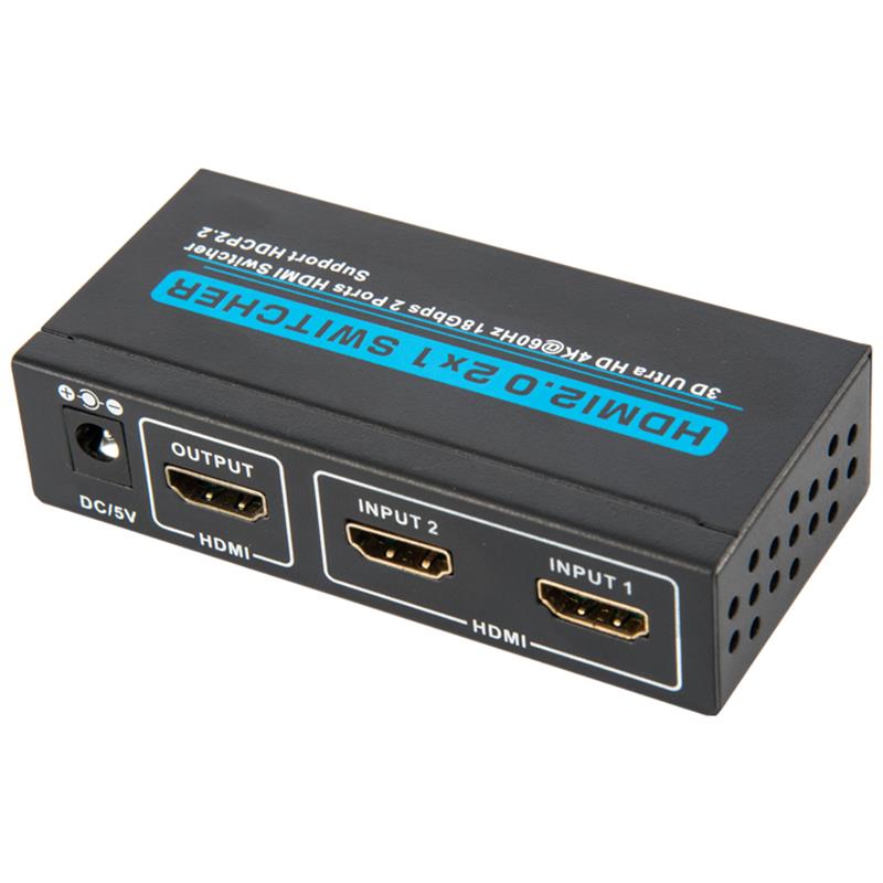 Поддръжка на V2.0 HDMI 2x1 превключвател 3D Ultra HD 4Kx2K @ 60Hz HDCP2.2