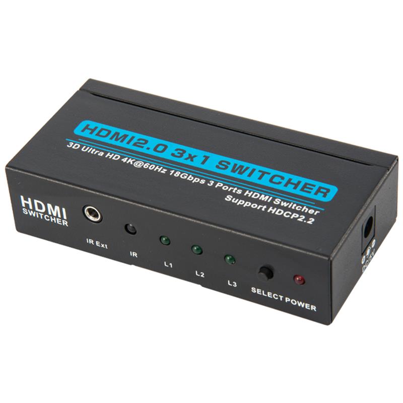 Поддръжка на V2.0 HDMI 3x1 превключвател 3D Ultra HD 4Kx2K @ 60Hz HDCP2.2