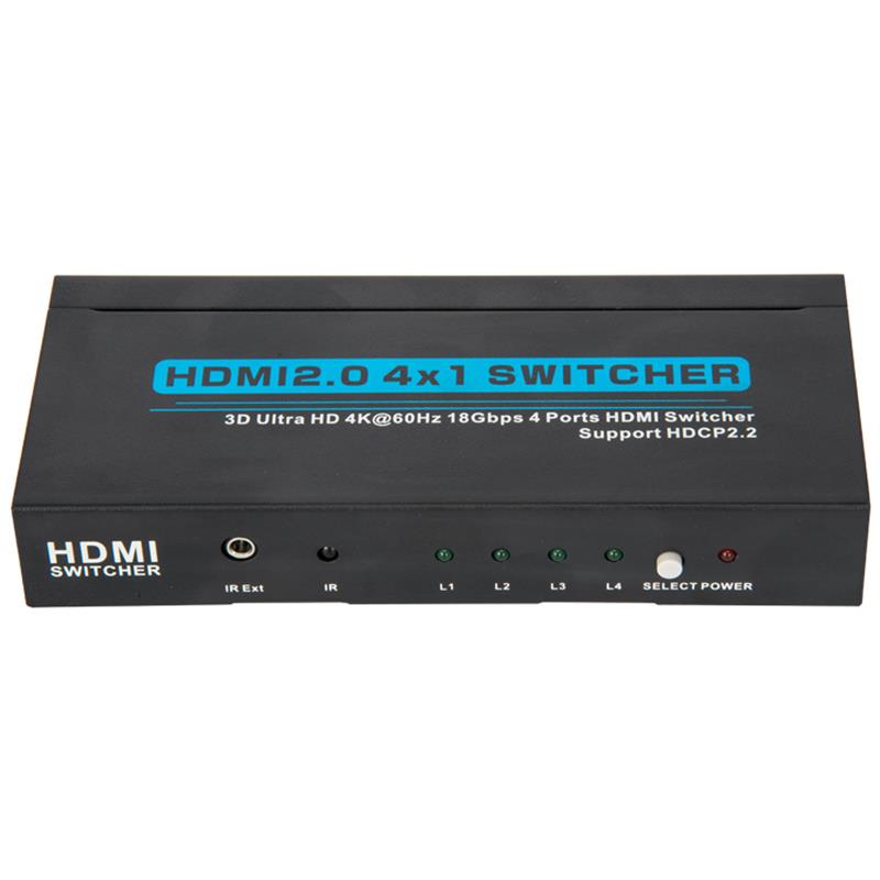 Поддръжка на V2.0 HDMI 4x1 превключвател 3D Ultra HD 4Kx2K @ 60Hz HDCP2.2