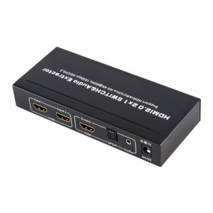 Поддръжка на превключвател и аудио екстрактор V2.0 HDMI 2x1 ARC Ultra HD 4Kx2K @ 60Hz HDCP2.2 18Gbps