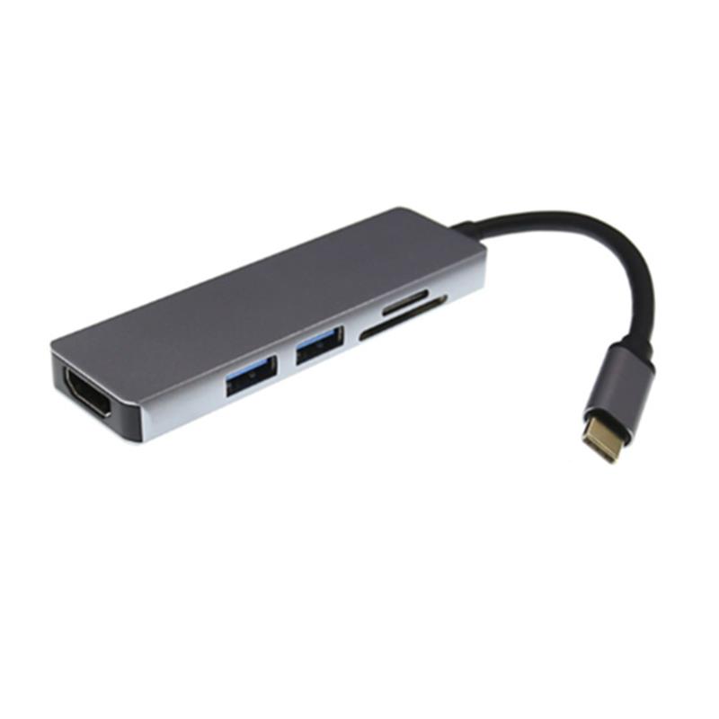 USB тип C до HDMI + 2 x USB 3.0 + четец за SD карти