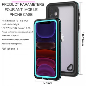 водонепромокаемо доказателство iphone 11 случай под вода ipod case iphone 11 водонепромокаемо куфарче (черно) с прозрачно покритие