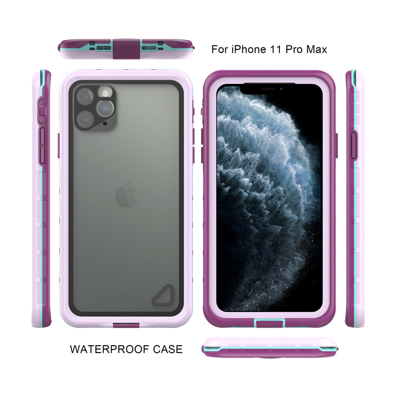 Водоустойчив телефонен джоб най-добрият евтин водоустойчив iphone 11 pro max case безсмъртен водоустойчив iphone case (пурпурно) с прозрачна за...