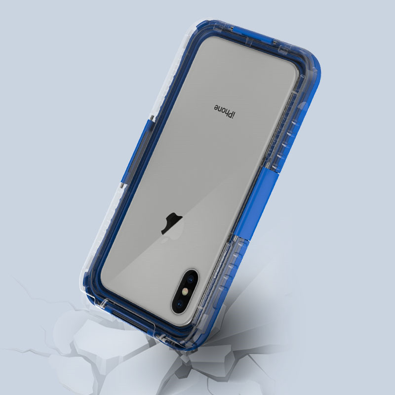 Водоустойчив калъф за телефон iphone XS Max wterproof мобилен калъф за спазване на живота (син)