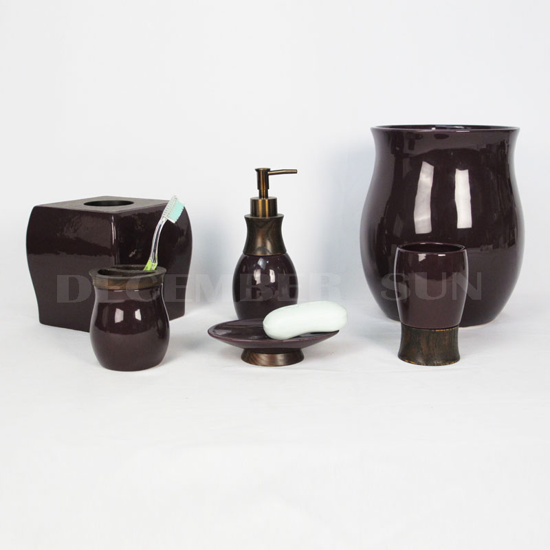 Керамика с дървени части баня аксесоари баня комплект