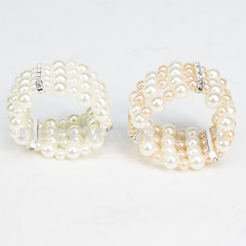 На едро красив блясък перла салфетка пръстен