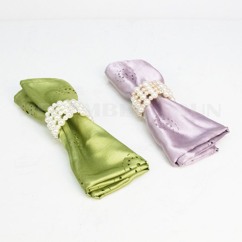 На едро красив блясък перла салфетка пръстен