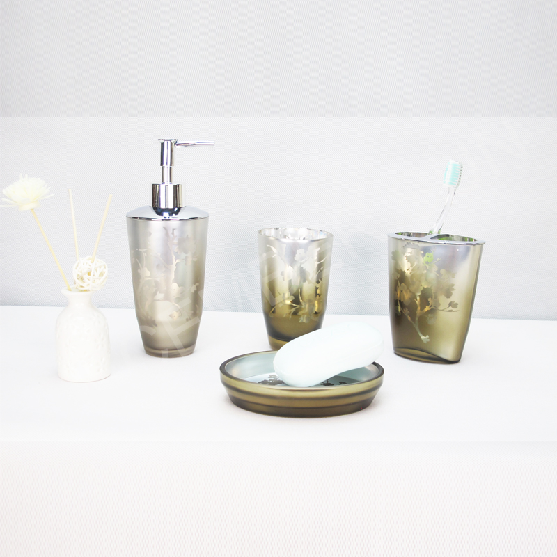 Комплект аксесоари за баня от стъкло 4 бр