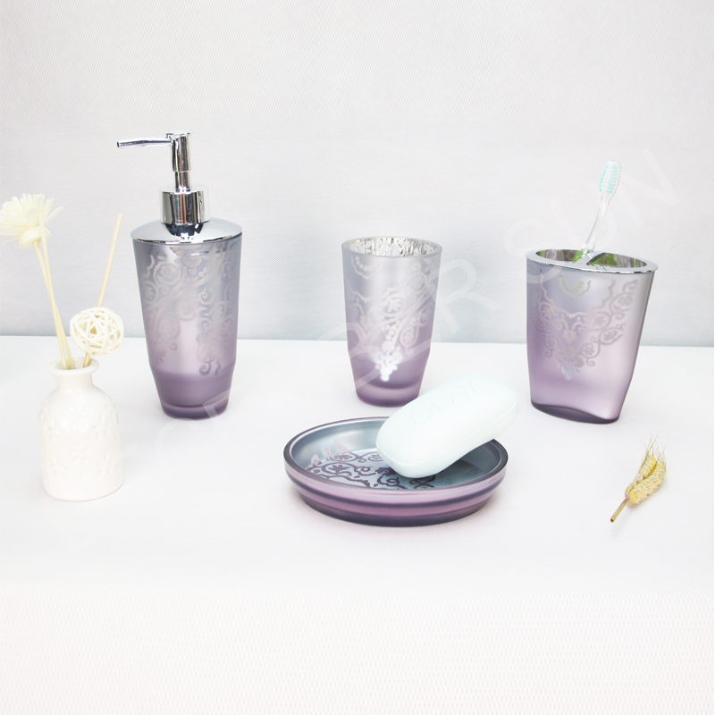 Комплект аксесоари за баня от стъкло 4 бр