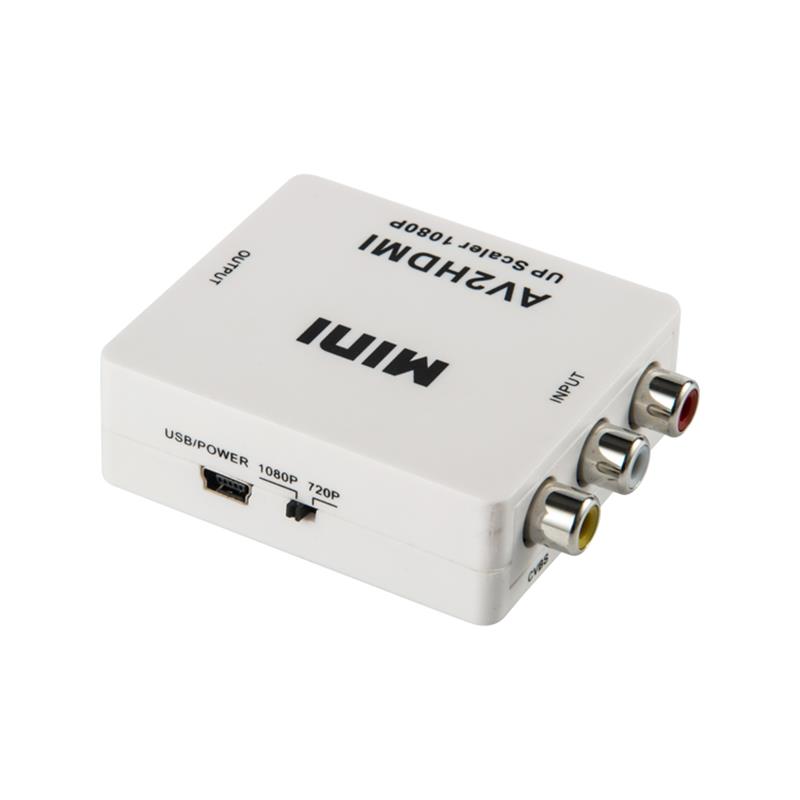 Mini Size AV/RCA/CVBS to HDMI Converter Upskaler 720p/1080p