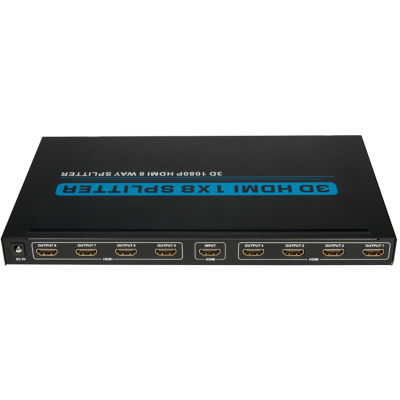 8 порта HDMI 1x8 Splitter Поддръжка 3D Full HD 1080P