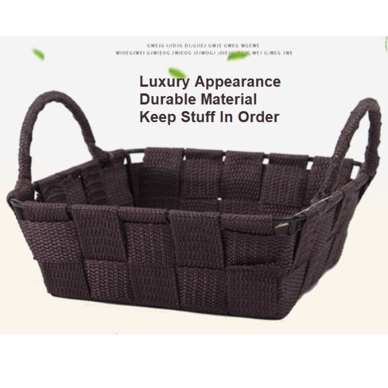 Ръчно тъкана полипропиленова платнена кошница-