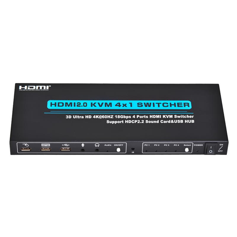 V2.0 HDMI KVM 4x1 Switcher Поддръжка 3D Ultra HD 4Kx2K / 60Hz