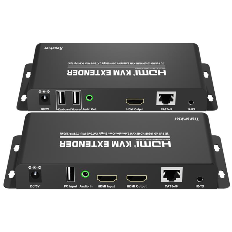 HDMI KVM Extender 150m над Single CAT5e / 6 с TCP / IP поддръжка Full HD 1080P