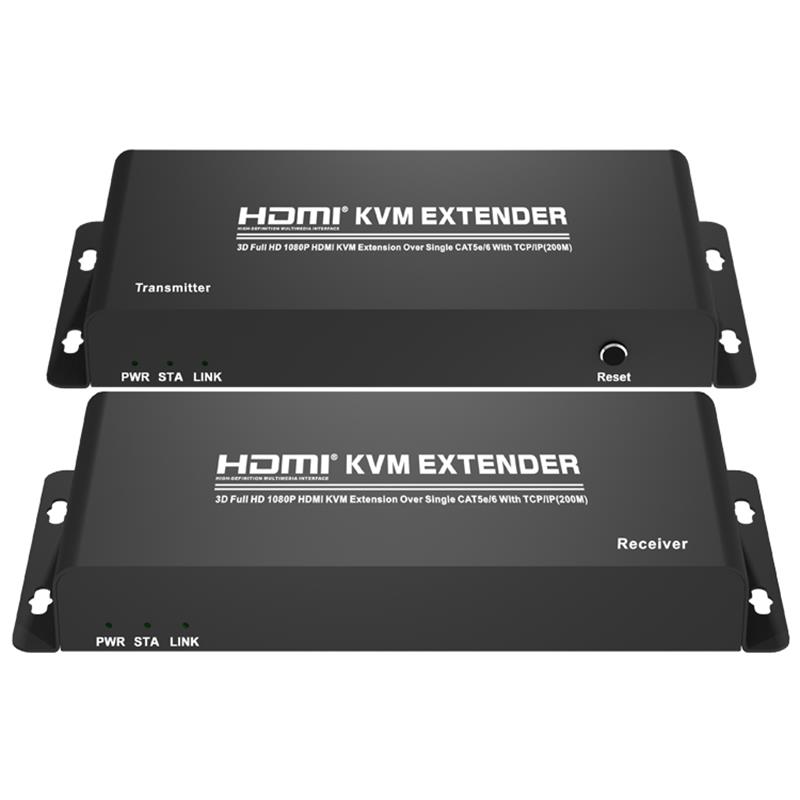 HDMI KVM Extender 200m над единичен CAT5e / 6 с TCP / IP поддръжка Full HD 1080P