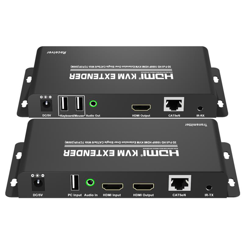 HDMI KVM Extender 200m над единичен CAT5e / 6 с TCP / IP поддръжка Full HD 1080P