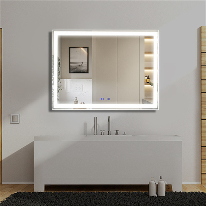 Интериор Дизайн LED Lilliminated Vanity Mirror Bath Mirror Wall- монтирано кожено огледало за баня