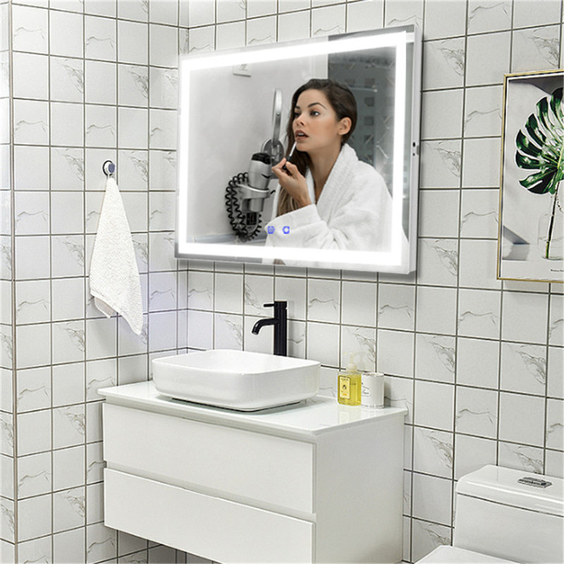 Интериор Дизайн LED Lilliminated Vanity Mirror Bath Mirror Wall- монтирано кожено огледало за баня