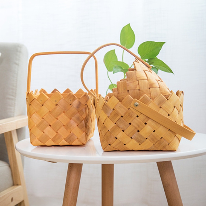 Дом Decor Wooden Woven Basket