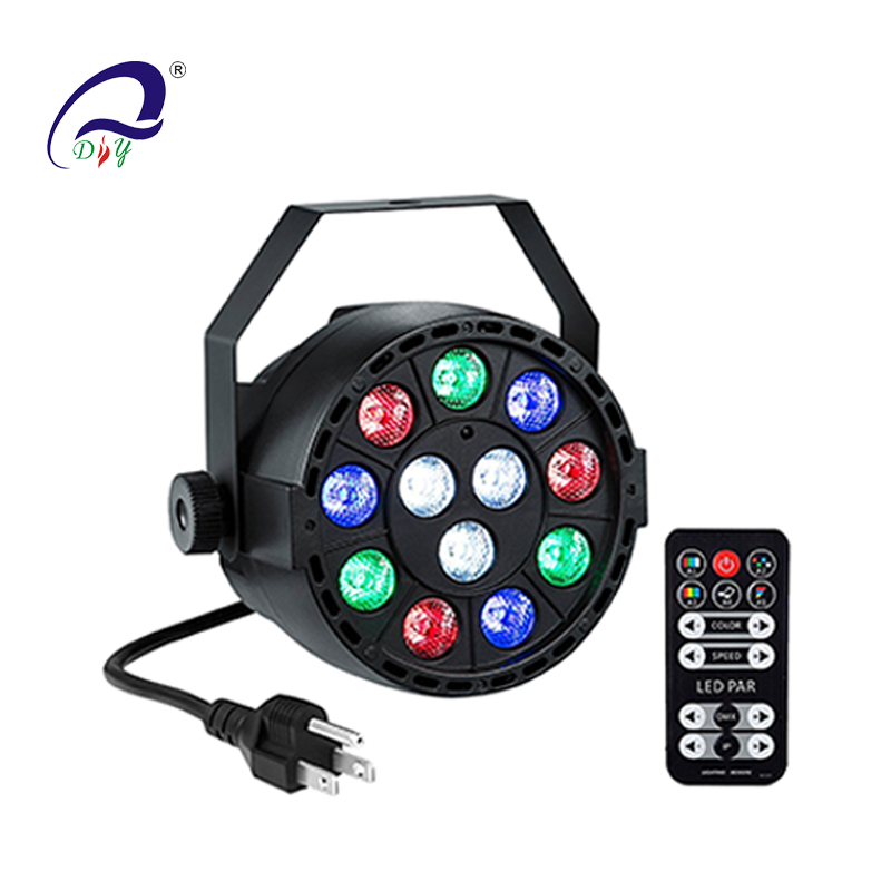 PL99A 12PCs RGB 3IN1 LED Par Light with Plastic Case fro Party