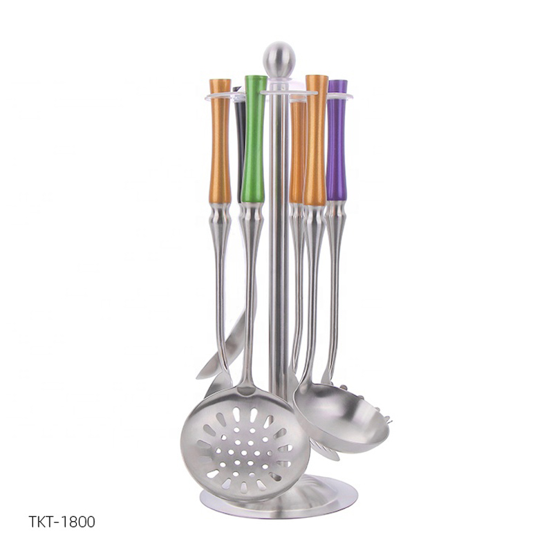 Комплекти инструменти за готвене от неръждаема стомана Комплект аксесоари за кухненски прибори с държач