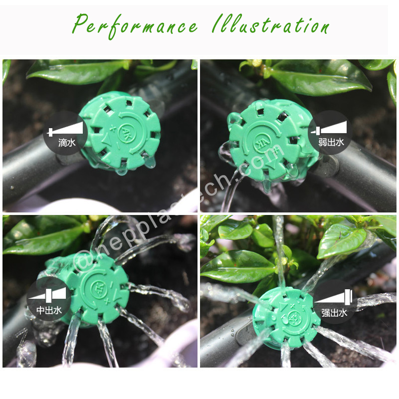 автоматична капкова напоителна емитерна система с регулируемо напояване, вградени капкомери