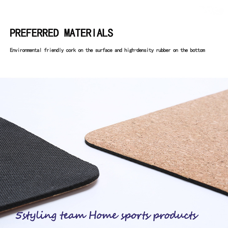 Търговско поръчково коркова йога мат, без хлъзгав печат, опазване на околната среда корк Естествен гумен йогурт, персонализирана...