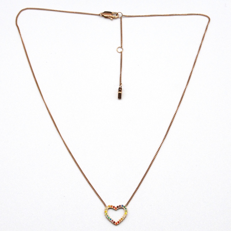 Висулка от каменна глина от сърце от неръждаема стомана rfbnck1111