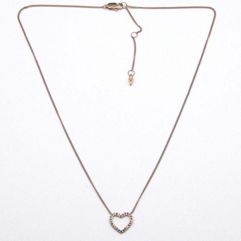 Висулка от каменна глина от сърце от неръждаема стомана rfbnck1567