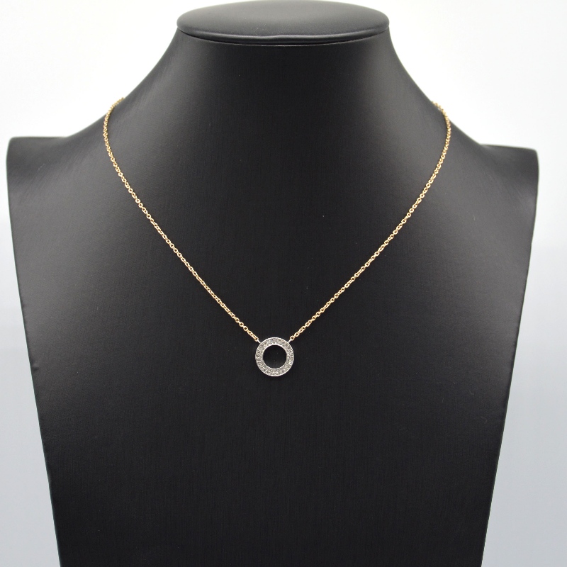 Огърлица от неръждаема стомана, кръгла пръчка, медальон rbnck1089