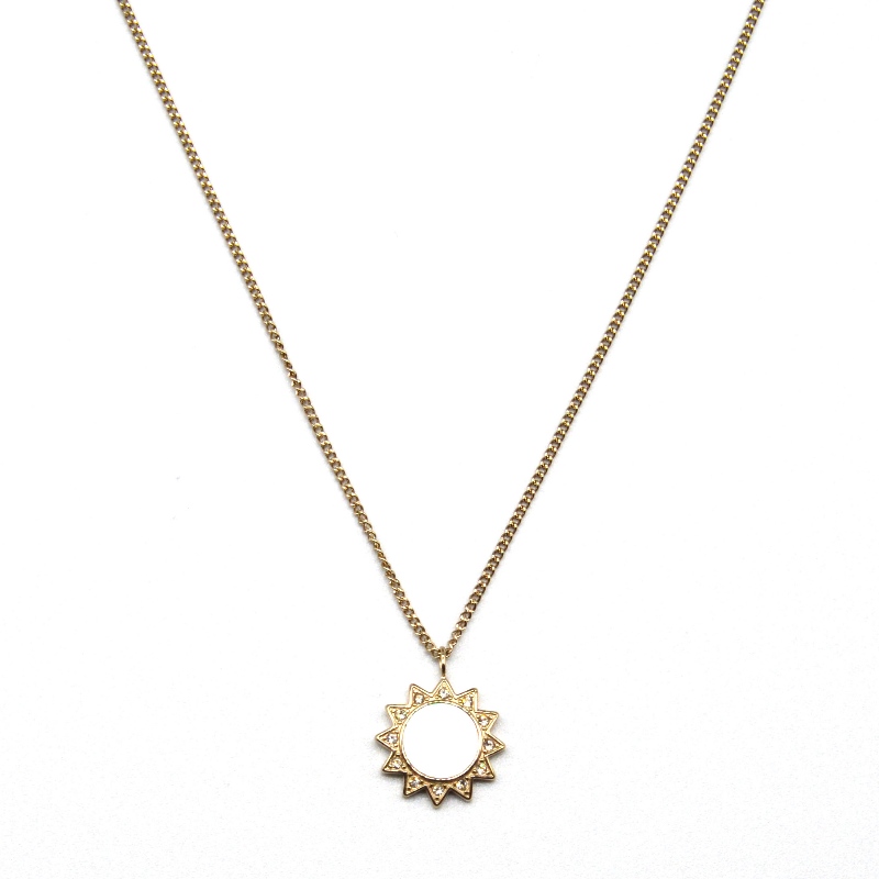 Огърлица с камък от неръждаема стомана rbnck1347