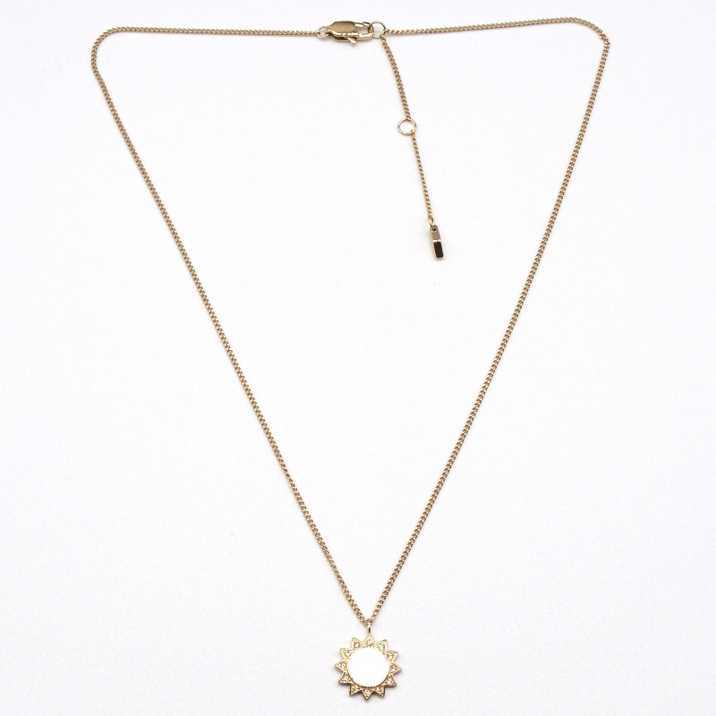 Огърлица с камък от неръждаема стомана rbnck1347