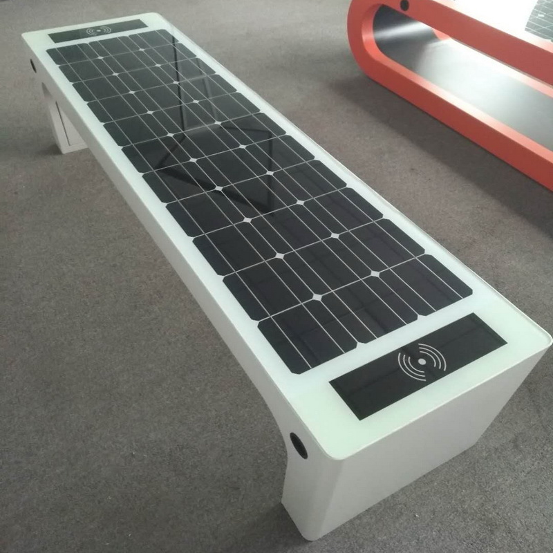 Best Design White Color Solar Power Mobile Зареждане WiFi Hotpot Smart Garden Bench