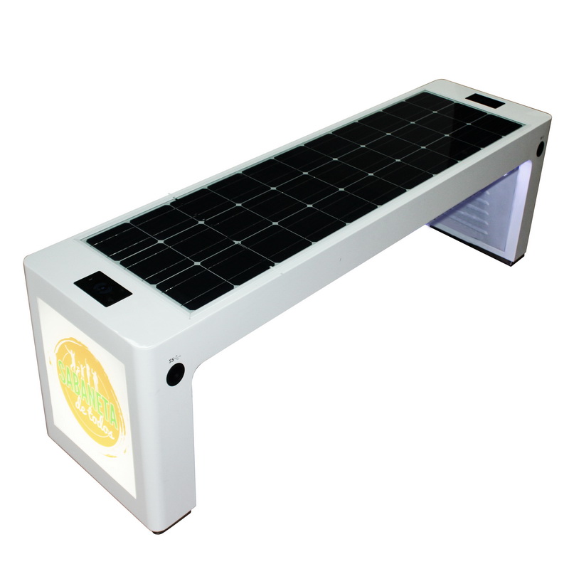 Best Design White Color Solar Power Mobile Зареждане WiFi Hotpot Smart Garden Bench