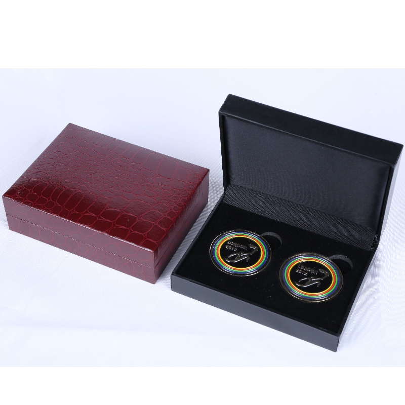 Елемент V-18 правоъгълник Leaterette Paper box for double coins or 60*100mm meall Objects 658666;значки и т.н.120*90*40, тегла около 135г