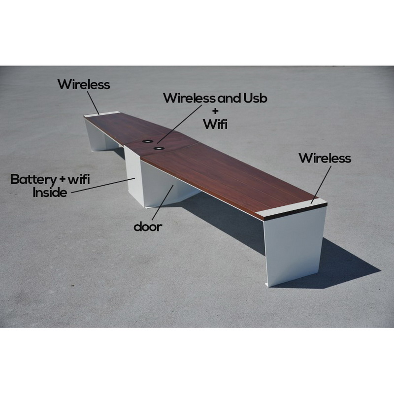 Енергийно спестяване на потребителски цветови форми Smart Solar Powered Bench